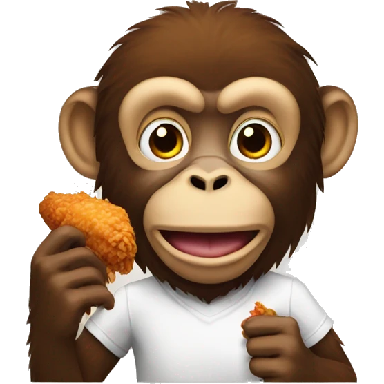 Monkey eating fried chicken  emoji