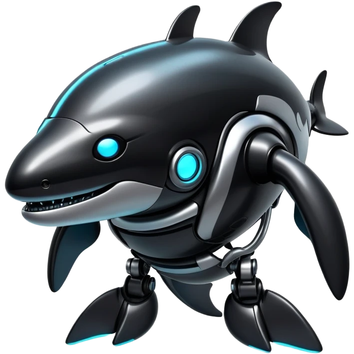 tubby black cyberpunk orca robot emoji