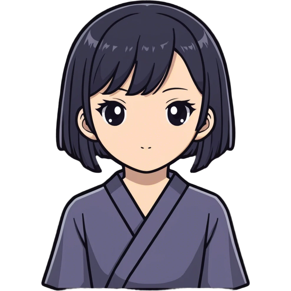 Girl withe Hime hair cut  emoji