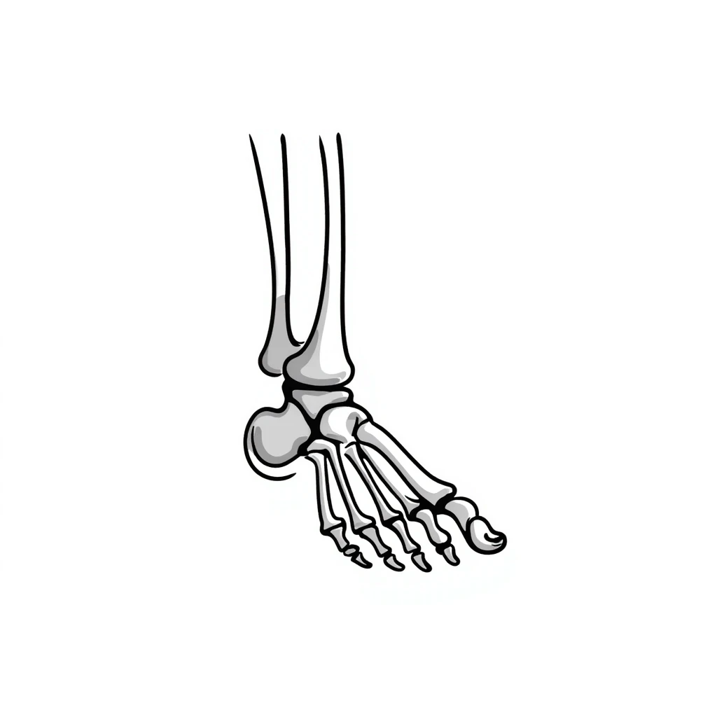 skeletal foot anatomy, foot bones structure, anatomical drawing of foot bones emoji
