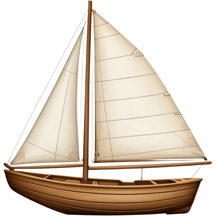 sailboat hull with rudder but no sails attached emoji