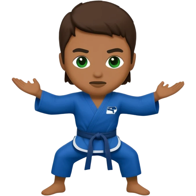 Karate Emoji with Seattle Seahawks Colors emoji