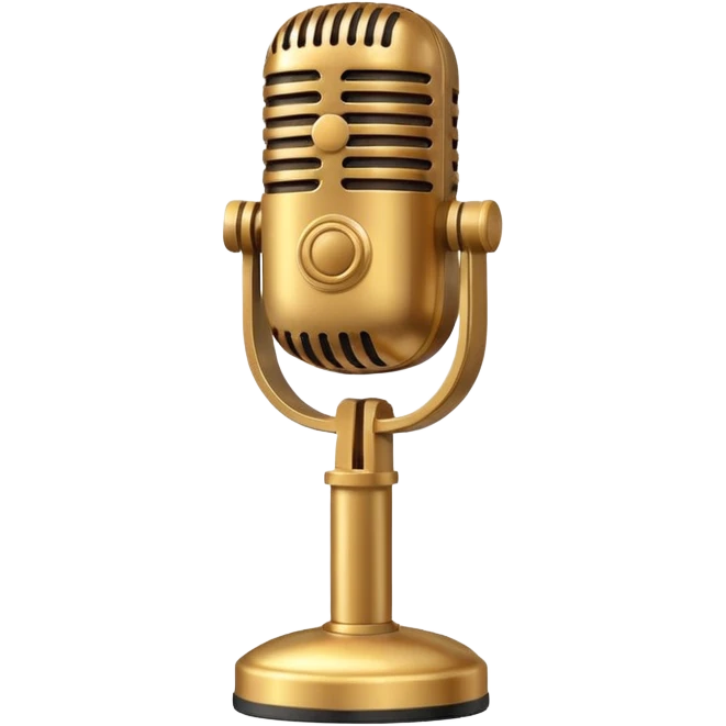 Vintage gold and brown Microphone emoji