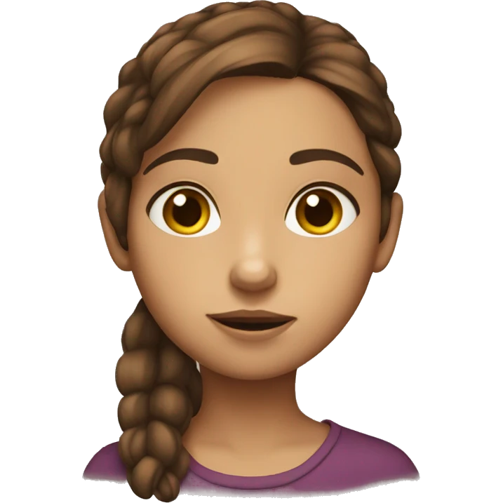 curious brown haired girl emoji