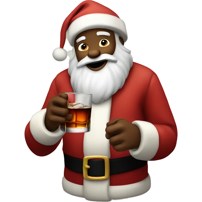 Santa drinking bourbon emoji