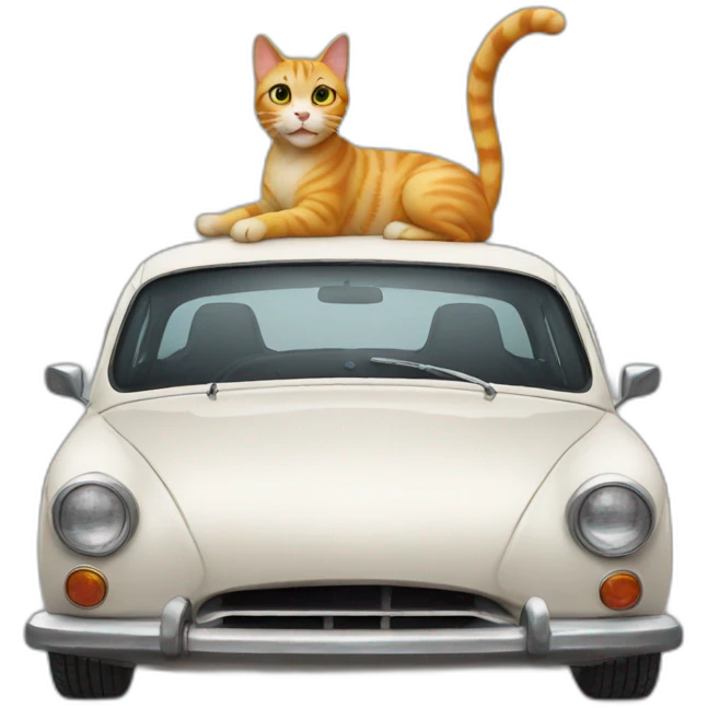 Cat on car emoji