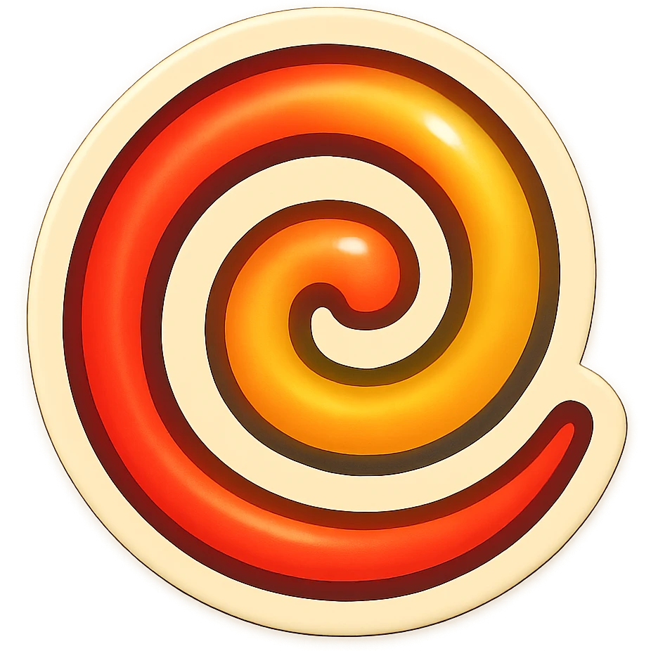 cartoon style sticker of a single spiral or dizzy symbol, simple and clear, no text emoji