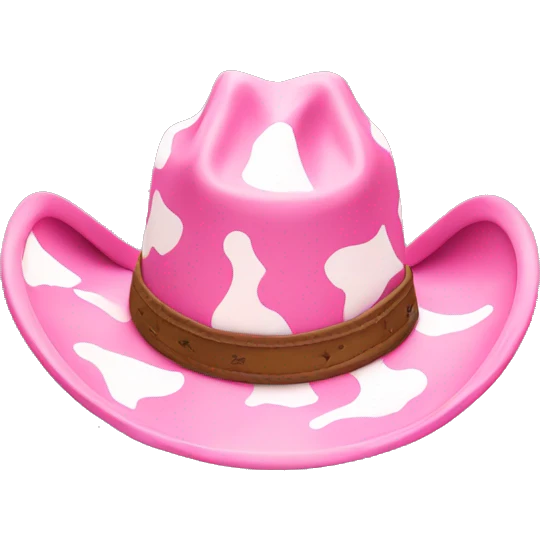 Pink cow pattern cowboy hat  emoji