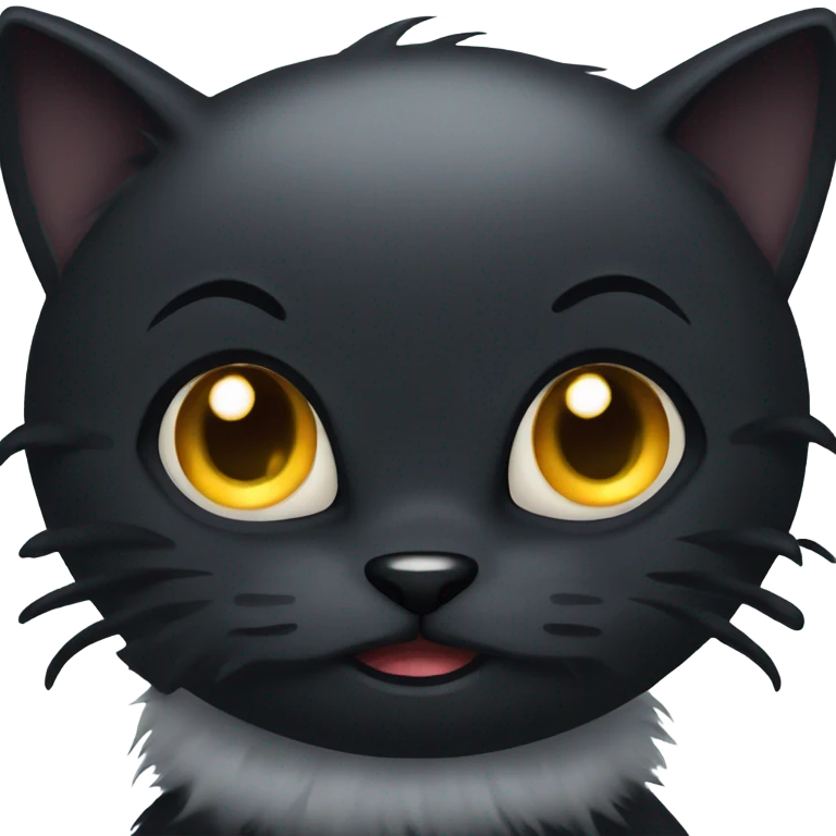 scared gothic black cat fur emoji