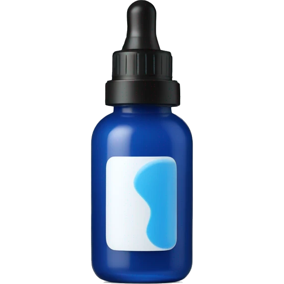 blue serum with white Lid emoji