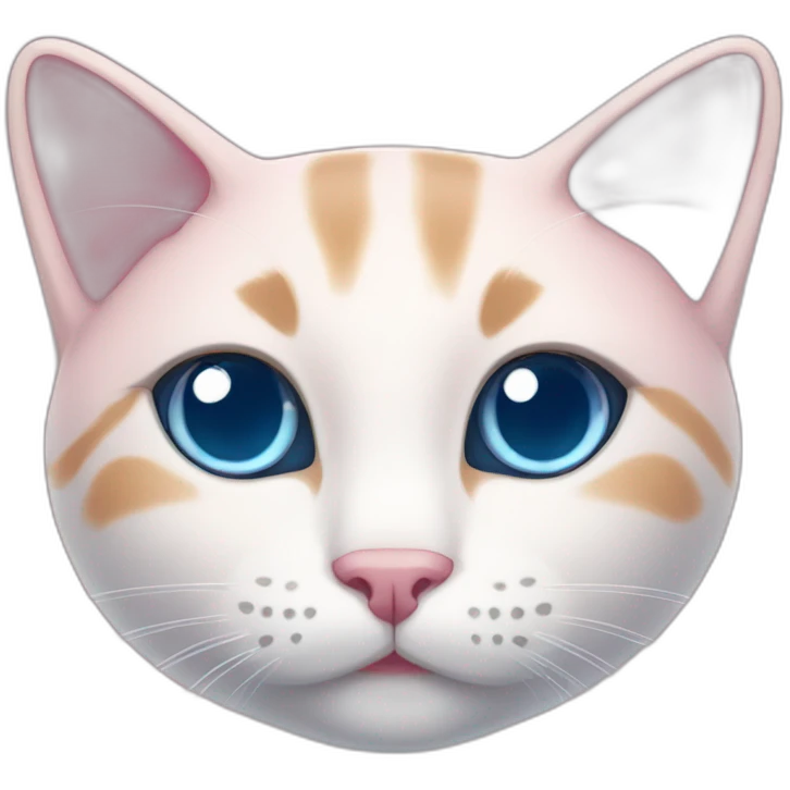 Light pink cat with blue eyes and dark pink nose emoji