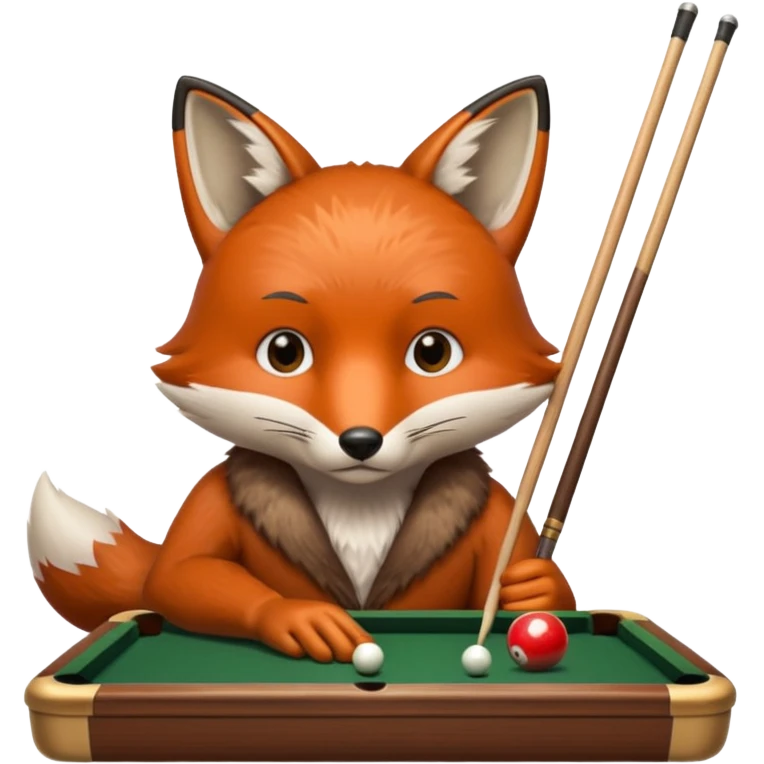 fox playing billiards emoji