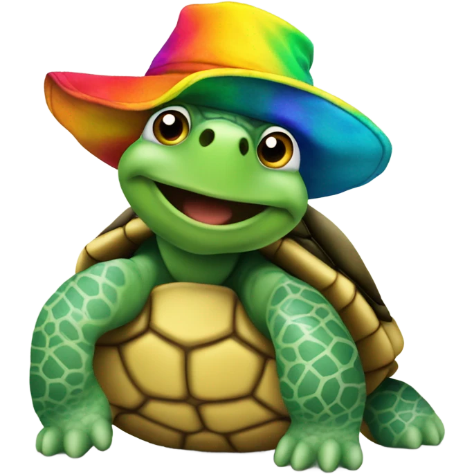 Turtle kissing a hat emoji
