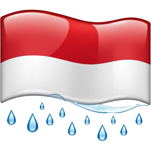 Polish flag emoji with water dripping under it  emoji