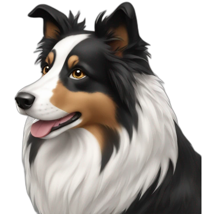 collie black white fur emoji