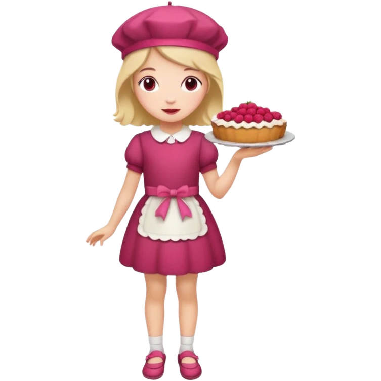 Raspberry torte human full body and legs girl with a raspberry barrette on her head emoji