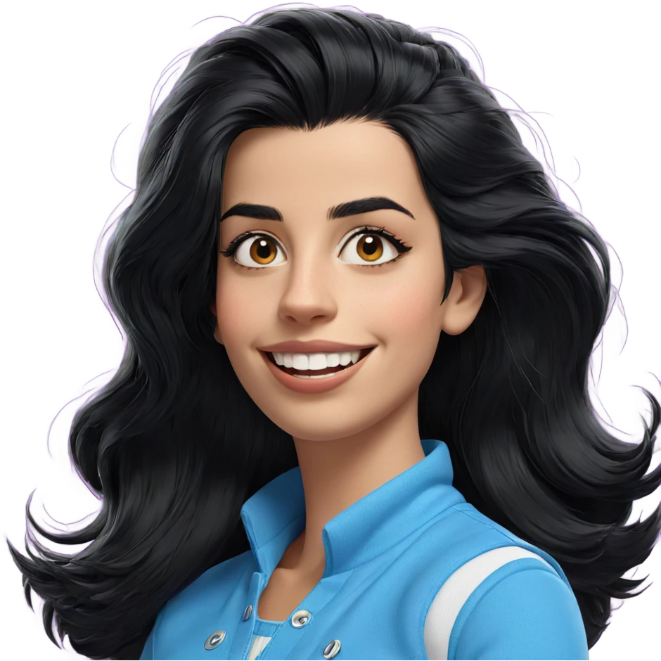 smiling girl with black hair emoji