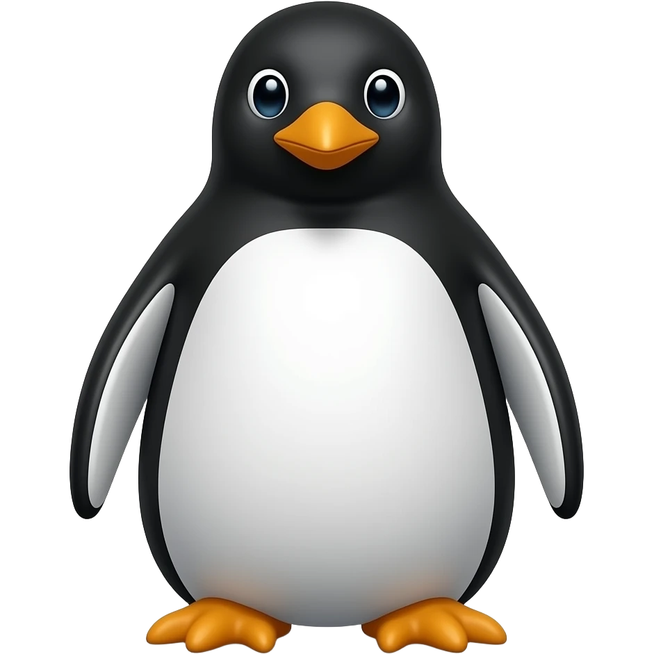 Completely black penguin emoji