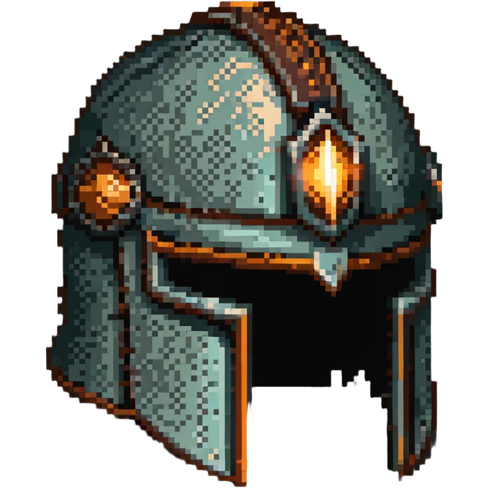antique medieval helmet with light rust, weathered metal surface emoji