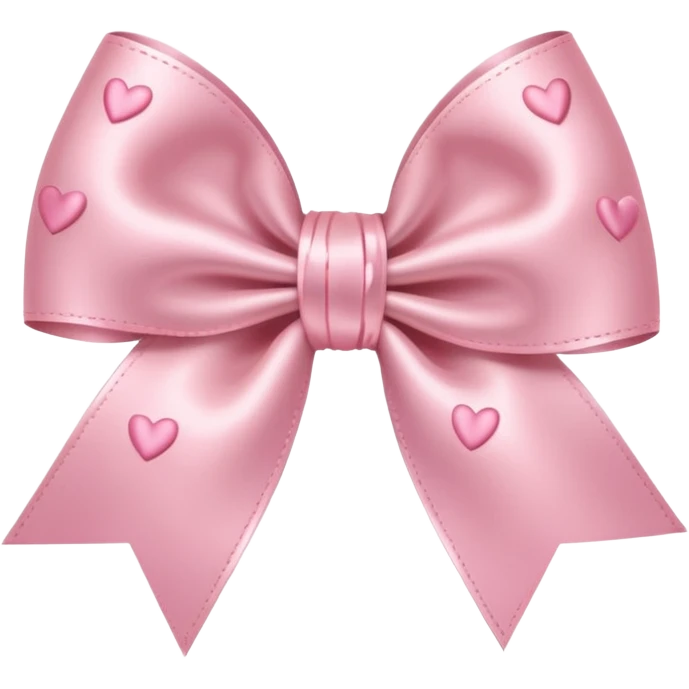 light pink bow with little light pink hearts around it emoji