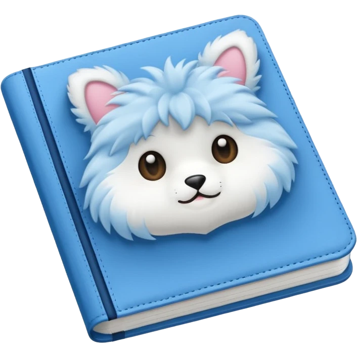 A blue notebook, fluffy and soft emoji