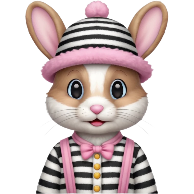 bunny wearing gondolier striped shirt and hat emoji