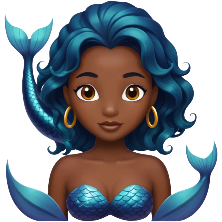 black mermaid with dark skin emoji