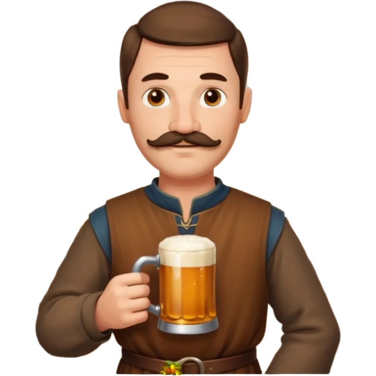 Medieval Man with a moustach in a tavern emoji
