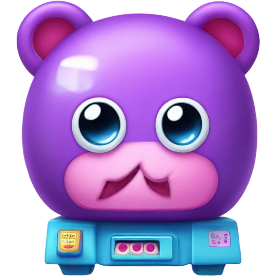 Purple pink and blue claw machine kawaii  emoji