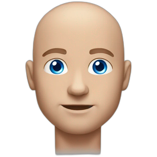 Muscle bald guy with blue eyes emoji