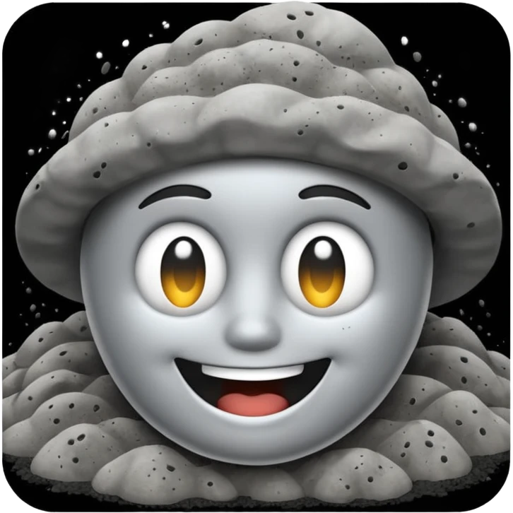 a pile of ash and dust smiling emoji