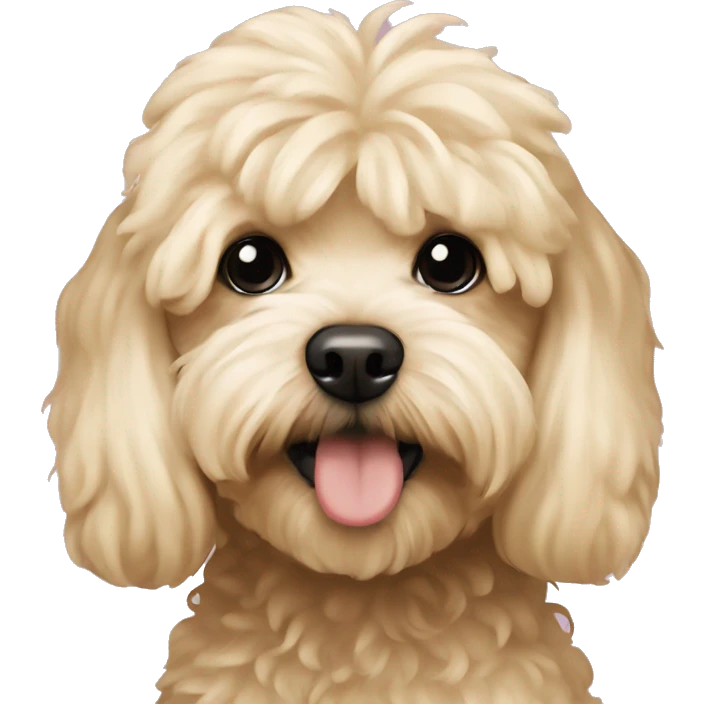 maltipoo and blonde girl together emoji