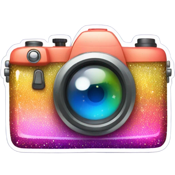 How about an emoji sticker of a camera with colorful sparkles around it?  emoji