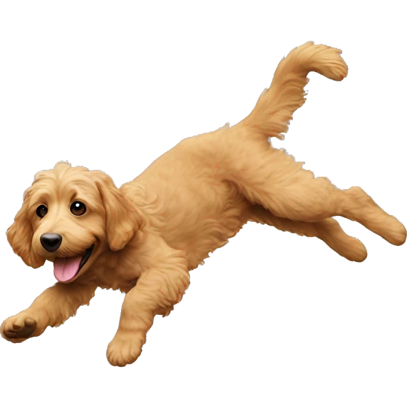 aussie doodle doing a backflip  emoji