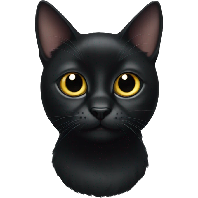 Black cat with big eyes emoji