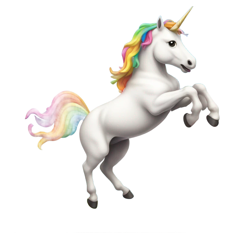 Unicorn jumping over a rainbow  emoji