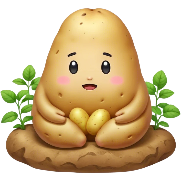 kawaii sanrio meditating potato landscape emoji