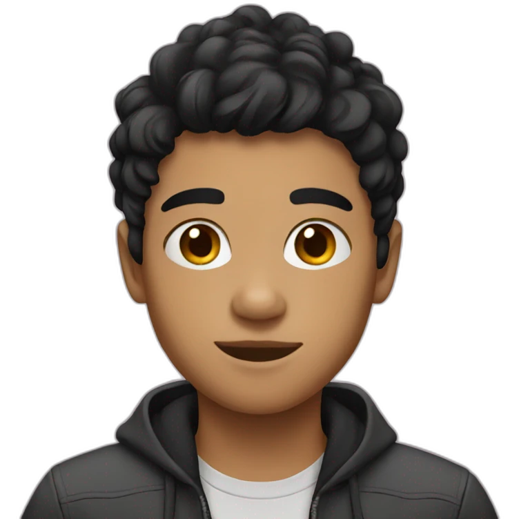 Teenager with Black soft hair  emoji