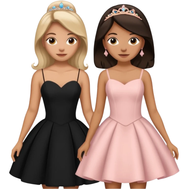 Madrina en negro de vestidura y Madre en Light rose de vestidura por Quinceñera fiesta emoji