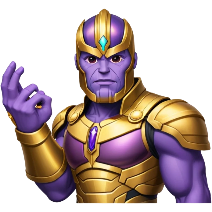 Thanos with purple skin and gold armor emoji