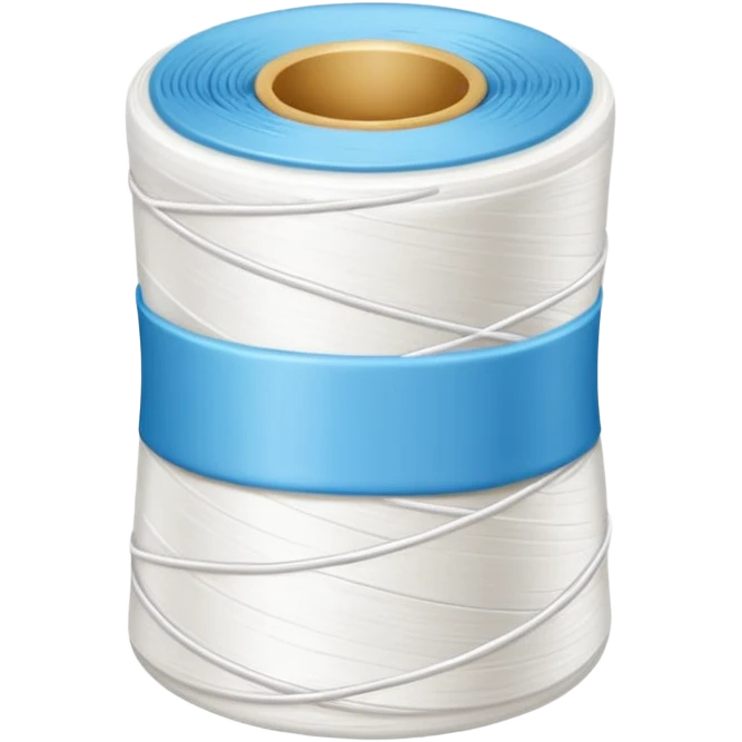 Round Roll of white thread dental floss emoji