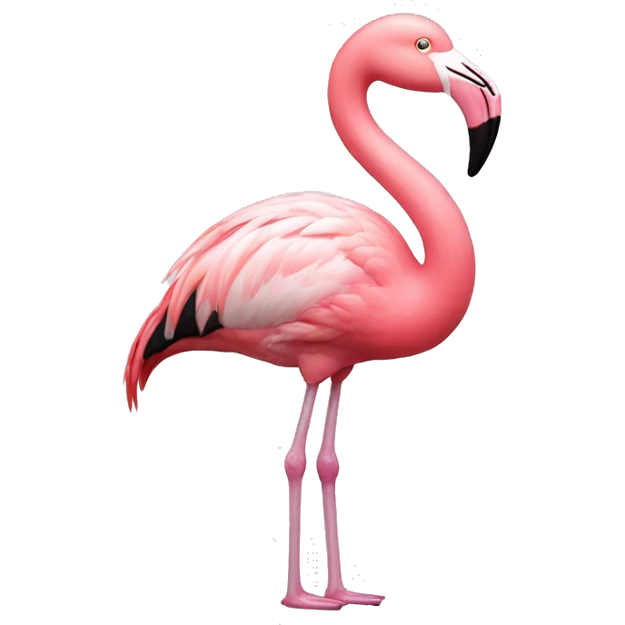 flamingo with white bow on head facing me emoji