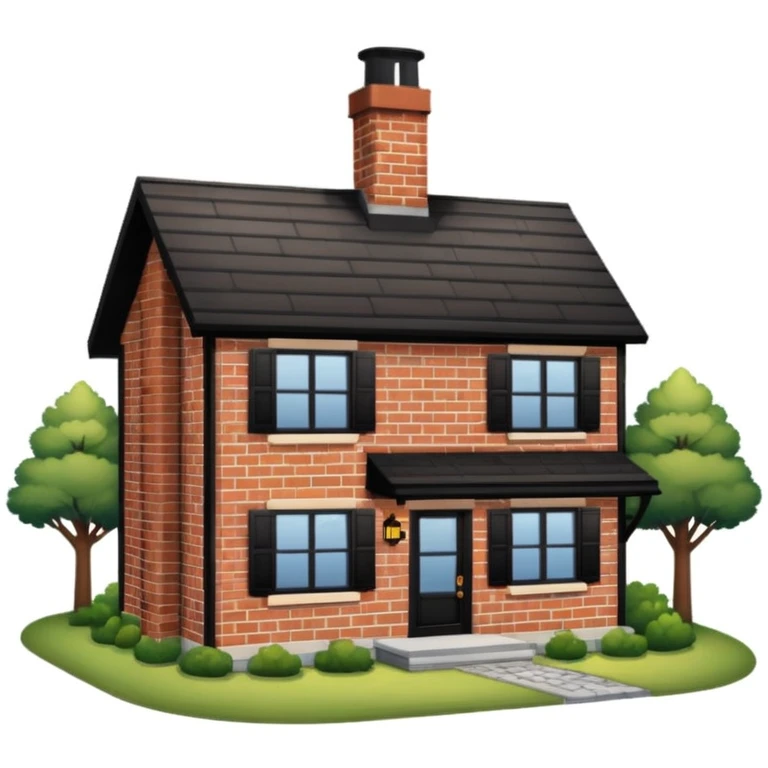 great cozy shared house. outside look, house emoji