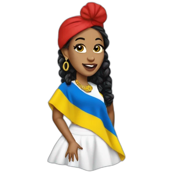 cardi b avec un drapeau rdcongo emoji