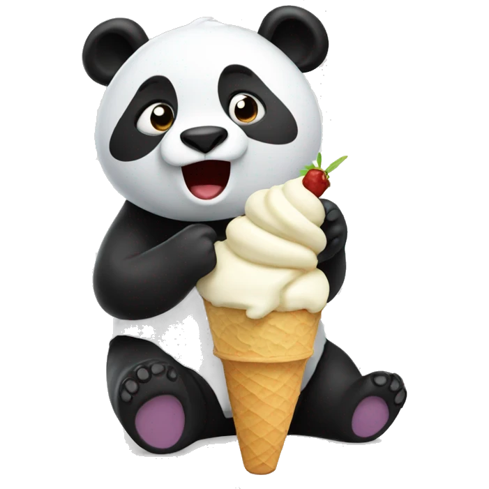 Panda eating ice cream emoji