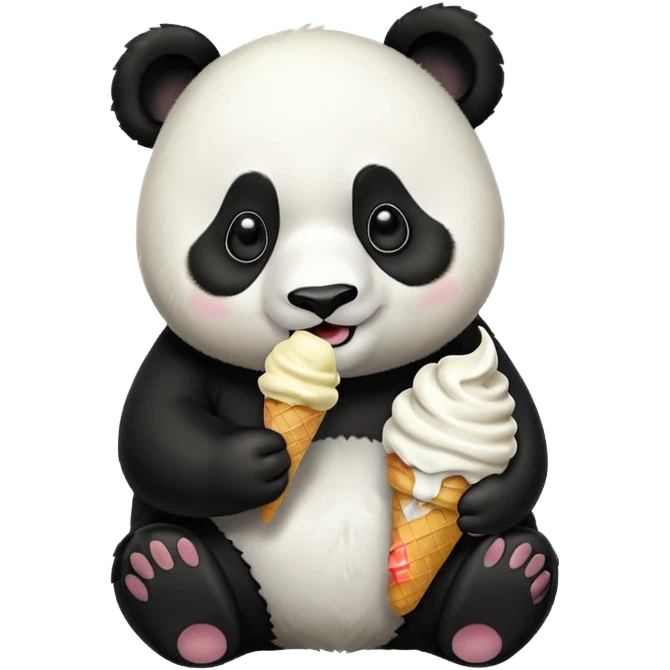 Panda eating ice cream emoji