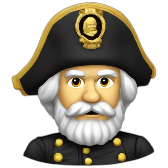 karl marx in bicorne with cockade emoji
