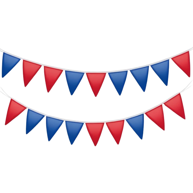 Red white and blue patriotic bunting for railing  emoji