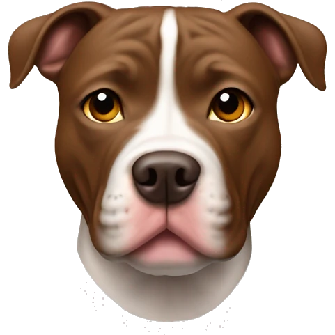 pitbull marron con franja blanca en la cara emoji