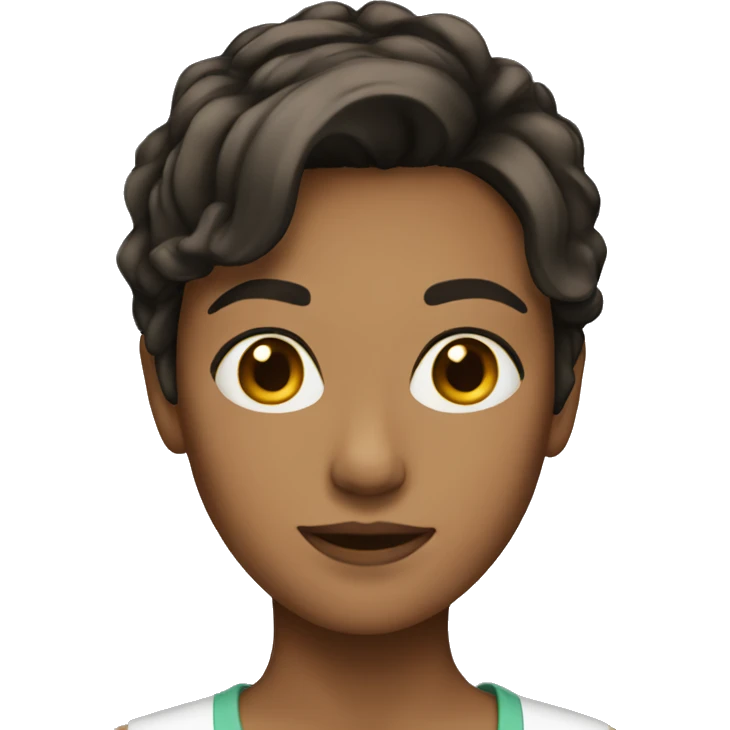 Brunette with short hair emoji
